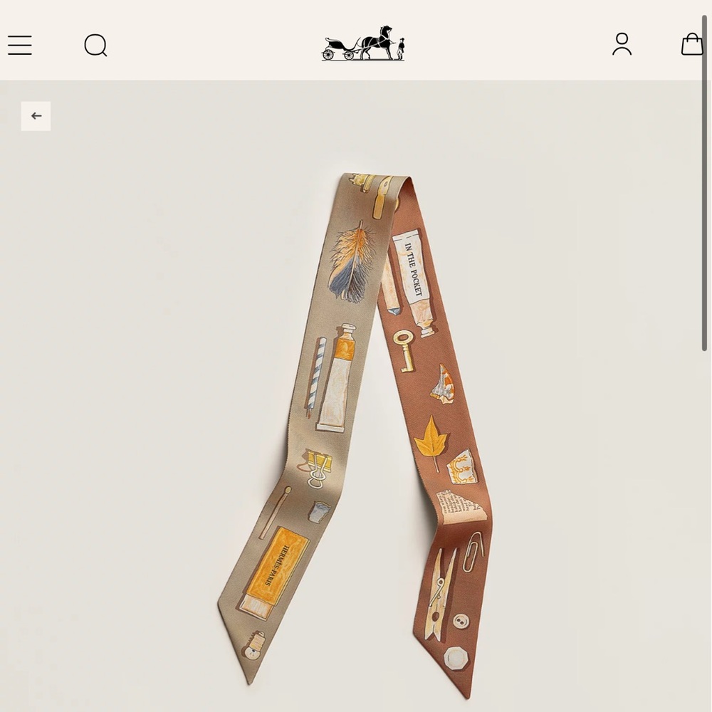 Hermes In the Pocket Twilly - Beige / Orange / Sable